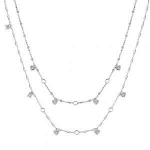 ROSATO strieborný dvojitý náhrdelník RORZC018