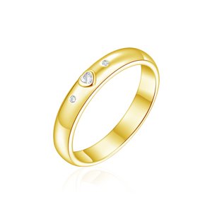 OLIVIE Snubný strieborný prsteň SRDCE GOLD 8588 Veľkosť prsteňov: 10 (EÚ: 62-64), Pohlavie: Dámske Ag 925; ≤2,7 g.